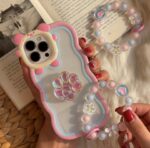 قاب موبایل آیفون پنجه گربه هلوگرامی + بند مچی ست - Image 2