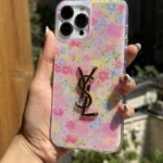 قاب YSL Pink Garden لوگو برجسته آیفون