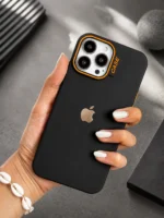 قاب Dark Case مشکی با لوگو فلزی و دور لنز نارنجی | آیفون و سامسونگ - Image 2