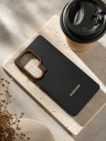 قاب Dark Case مشکی با لوگو فلزی و دور لنز نارنجی | آیفون و سامسونگ - Image 4