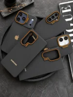 قاب Dark Case مشکی با لوگو فلزی و دور لنز نارنجی | آیفون و سامسونگ - Image 5