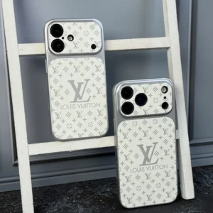 قاب آیفون طرح Louis Vuitton با لنز سفید | حکاکی LV | سری 13 تا 17
