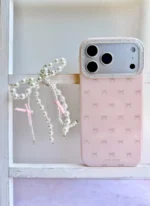 قاب فانتزی آیفون Pink Bow | پاپیون صورتی | آویز مرواریدی | IMD - Image 3