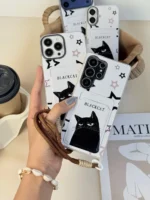 قاب جاکارتی Black Cat آیفون و سامسونگ | بند مچی دو قلاب | دخترانه - Image 5