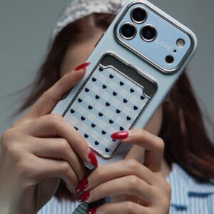 قاب جاکارتی آیفون قلب آینه‌ای | بنددار
