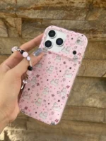 قاب کیوت Pink Paws آیفون | قاب فانتزی صورتی با آویز | IMD | مناسب آیفون 12 تا 17 پرومکس - Image 3
