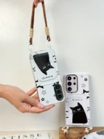 قاب جاکارتی Black Cat آیفون و سامسونگ | بند مچی دو قلاب | دخترانه - Image 8