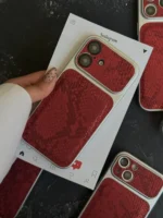 قاب پوست ماری قرمز چرمی آیفون Red Python - Image 5