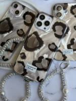 قاب پلنگی آیفون براش مدل Leopard Print | با آویز مرواریدی - Image 5