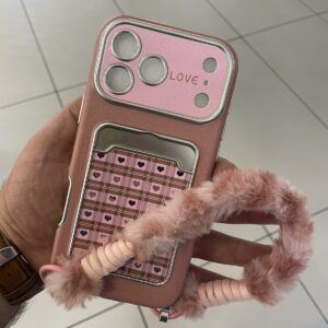 قاب قلب آینه‌ای صورتی آیفون
