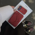 قاب پوست ماری قرمز چرمی آیفون Red Python