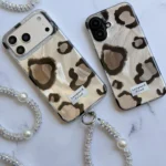 قاب پلنگی طوسی آیفون مدل Leopard Print