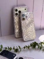 قاب پلنگی صورتی نقره‌ای آیفون | قاب فانتزی و خاص - Image 3
