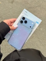 قاب گوشی کهکشانی Galaxy ایربگ دار پشت طلقی آیفون ۱۳ تا ۱۸ پرومکس
